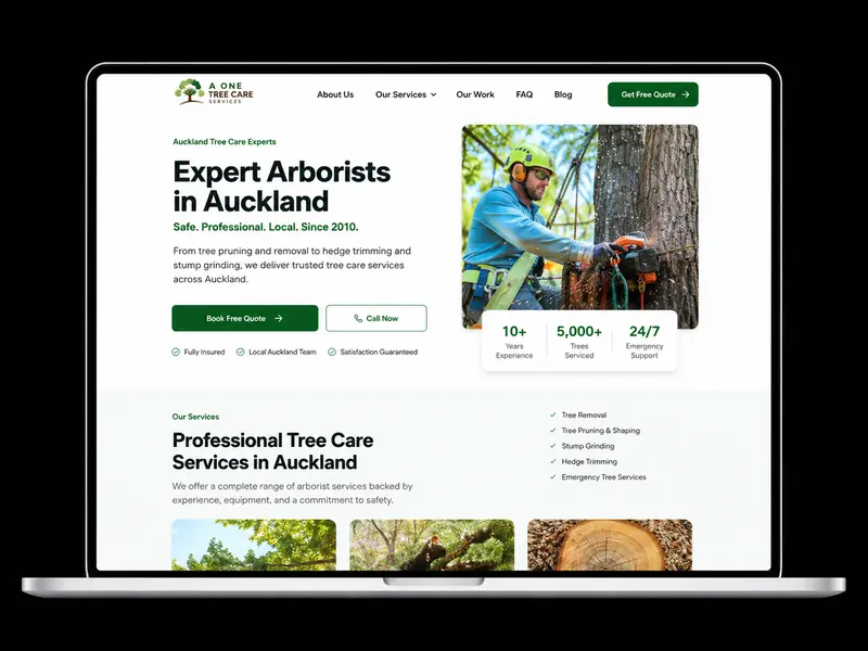 A One Tree Care website built by The Tech Tales