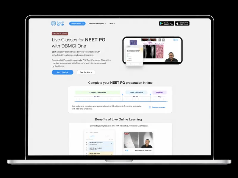 DBMCI One website built by The Tech Tales