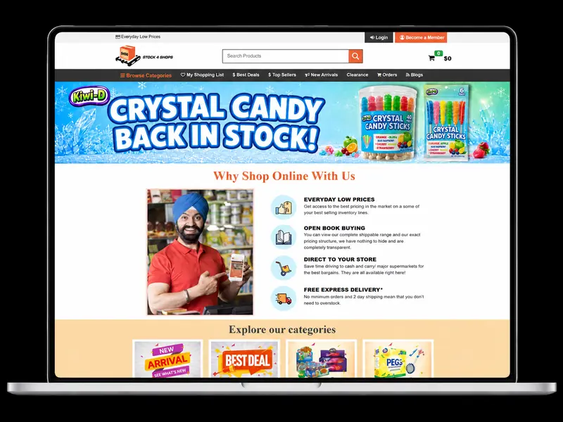 Stock4Shops website built by The Tech Tales